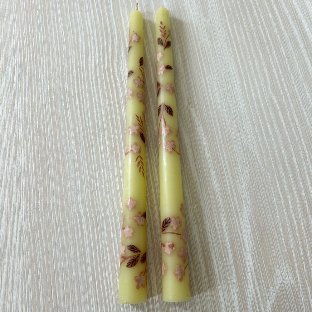Anthropologie Hand Painted 12” Taper Candles - Picture 6 of 7